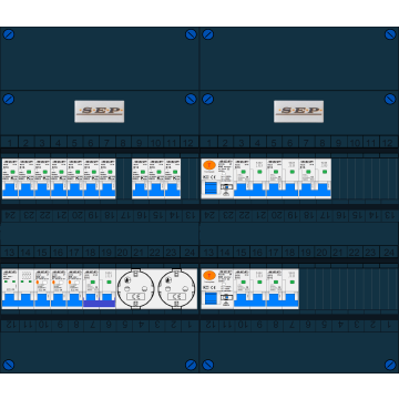 Schotman Elektro B.V. – SEP NOVA –3x ALS 2p, 2x ALS 4p, 10x INS, 5x INS 4p, kookgroep, 2x contactdoos