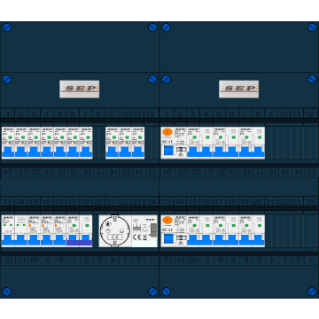 Schotman Elektro B.V. – SEP NOVA –3x ALS 2p, 2x ALS 4p, 10x INS, 6x INS 4p, kookgroep, beltrafo, 1x contactdoos