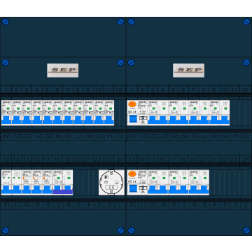 Schotman Elektro B.V. – SEP NOVA –3x ALS 2p, 2x ALS 4p, 11x INS, 7x INS 4p, kookgroep, 1x contactdoos