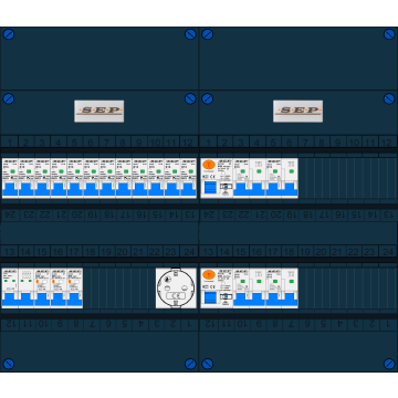 Schotman Elektro B.V. – SEP NOVA –3x ALS 2p, 2x ALS 4p, 12x INS, 4x INS 4p, 1x contactdoos