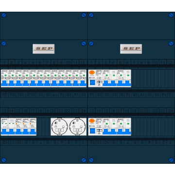 Schotman Elektro B.V. – SEP NOVA –3x ALS 2p, 2x ALS 4p, 12x INS, 4x INS 4p, 2x contactdoos