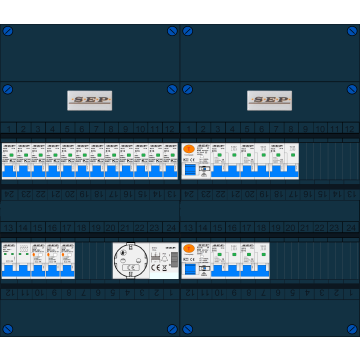 Schotman Elektro B.V. – SEP NOVA –3x ALS 2p, 2x ALS 4p, 12x INS, 5x INS 4p, beltrafo, 1x contactdoos