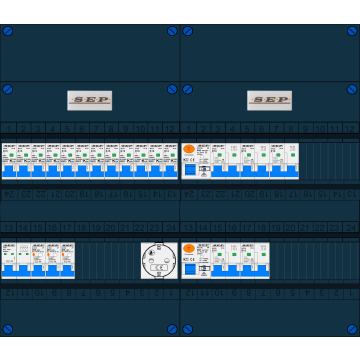 Schotman Elektro B.V. – SEP NOVA –3x ALS 2p, 2x ALS 4p, 12x INS, 5x INS 4p, 1x contactdoos