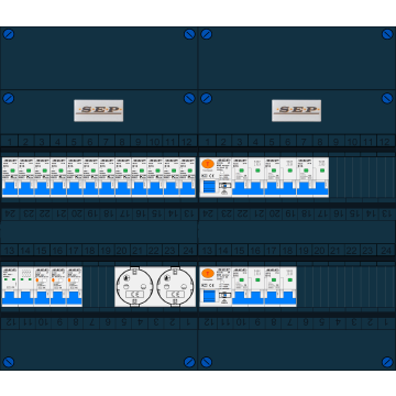 Schotman Elektro B.V. – SEP NOVA –3x ALS 2p, 2x ALS 4p, 12x INS, 5x INS 4p, 2x contactdoos