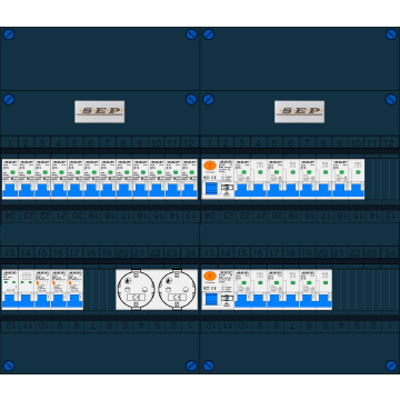 Schotman Elektro B.V. – SEP NOVA –3x ALS 2p, 2x ALS 4p, 12x INS, 7x INS 4p, 2x contactdoos