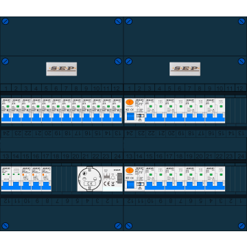 Schotman Elektro B.V. – SEP NOVA –3x ALS 2p, 2x ALS 4p, 12x INS, 8x INS 4p, beltrafo, 1x contactdoos