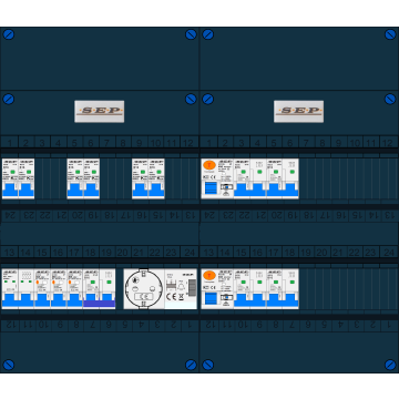 Schotman Elektro B.V. – SEP NOVA –3x ALS 2p, 2x ALS 4p, 6x INS, 4x INS 4p, kookgroep, beltrafo, 1x contactdoos