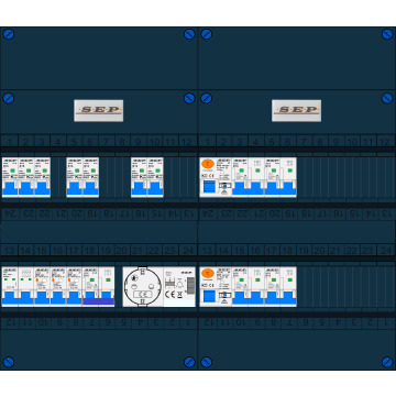 Schotman Elektro B.V. – SEP NOVA –3x ALS 2p, 2x ALS 4p, 7x INS, 4x INS 4p, kookgroep, beltrafo, 1x contactdoos