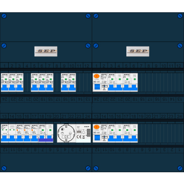 Schotman Elektro B.V. – SEP NOVA –3x ALS 2p, 2x ALS 4p, 8x INS, 4x INS 4p, kookgroep, beltrafo, 1x contactdoos