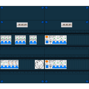 Schotman Elektro B.V. – SEP NOVA –3x ALS 2p, 2x ALS 4p, 8x INS, 4x INS 4p, 1x contactdoos