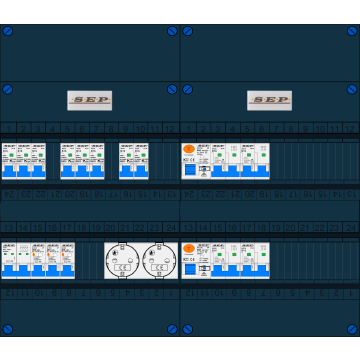 Schotman Elektro B.V. – SEP NOVA –3x ALS 2p, 2x ALS 4p, 8x INS, 4x INS 4p, 2x contactdoos