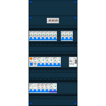 Schotman Elektro B.V. – SEP NOVA –3x ALS 2p, 1x ALS 4p, 10x INS, 3x INS 4p, kookgroep, beltrafo