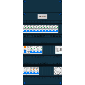 Schotman Elektro B.V. – SEP NOVA –3x ALS 2p, 1x ALS 4p, 11x INS, 2x INS 4p, beltrafo, 1x contactdoos