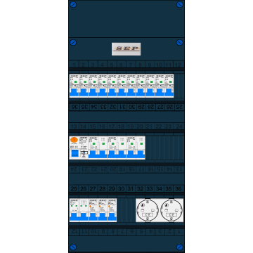Schotman Elektro B.V. – SEP NOVA –3x ALS 2p, 1x ALS 4p, 11x INS, 3x INS 4p, 2x contactdoos