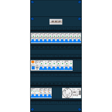 Schotman Elektro B.V. – SEP NOVA –3x ALS 2p, 1x ALS 4p, 12x INS, 4x INS 4p, beltrafo, 1x contactdoos