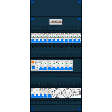  Schotman Elektro B.V. – SEP NOVA –3x ALS 2p, 1x ALS 4p, 12x INS, 4x INS 4p, beltrafo, 2x contactdoos