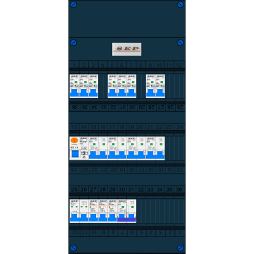 Schotman Elektro B.V. – SEP NOVA –3x ALS 2p, 1x ALS 4p, 8x INS, 4x INS 4p, kookgroep