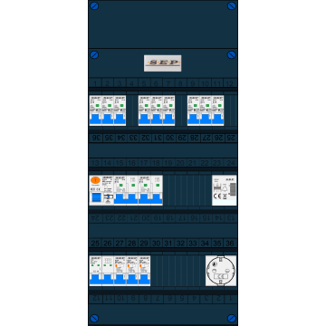 Schotman Elektro B.V. – SEP NOVA –3x ALS 2p, 1x ALS 4p, 9x INS, 2x INS 4p, beltrafo, 1x contactdoos