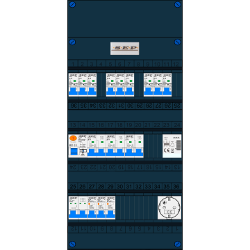 Schotman Elektro B.V. – SEP NOVA –3x ALS 2p, 1x ALS 4p, 9x INS, 3x INS 4p, beltrafo, 1x contactdoos