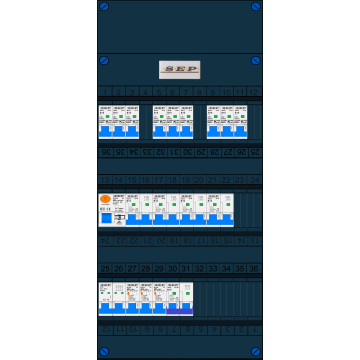 Schotman Elektro B.V. – SEP NOVA –3x ALS 2p, 1x ALS 4p, 9x INS, 4x INS 4p, kookgroep