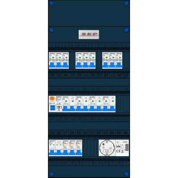 Schotman Elektro B.V. – SEP NOVA –3x ALS 2p, 1x ALS 4p, 9x INS, 4x INS 4p, beltrafo, 1x contactdoos
